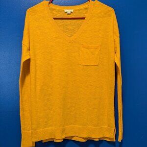 The Gap Classic Luminous Orange Long Sleeve Light Knit Shirt, XS w/ pocket!